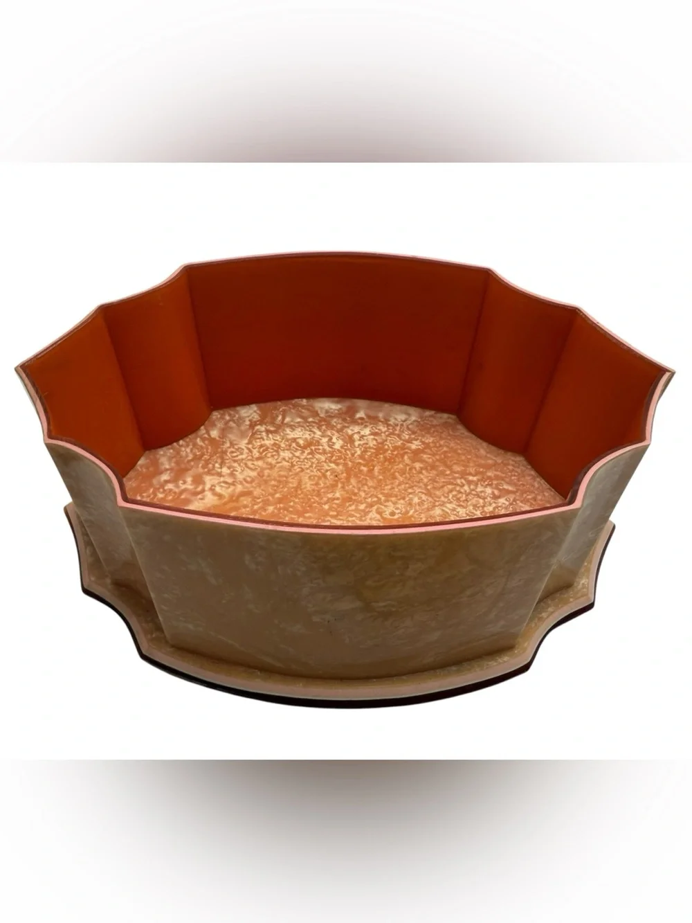 1920’s Art Deco Marbled Celluoid Hair Catcher and Powder Vanity Dishes